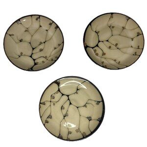 Pier 1 Import Salad Plates Gold Reactive Tree Stoneware 8 inch